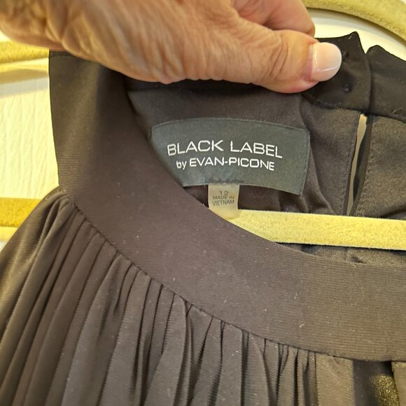 Ladies Evan Picone (Black Label) Black empire waist black formal dress Size 12 - Picture 2 of 9
